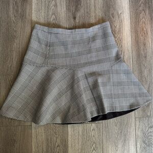 J Crew Plaid Black and White Women's Skirt
